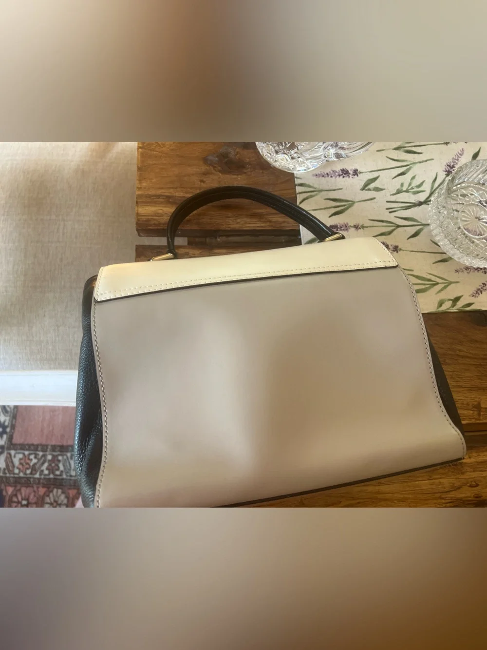 kate spade Cream, Navy and Gray Top-Handle Satchel